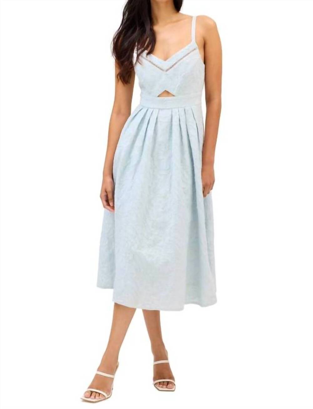 NEW ALLISON NEW YORK embroidered natalie midi dress in powder blue
